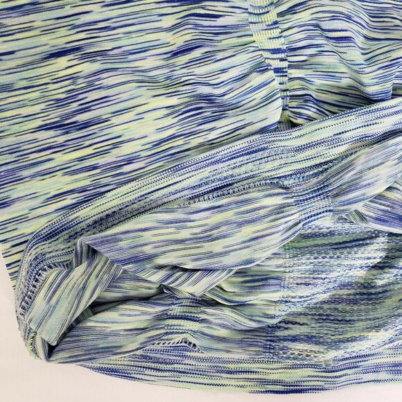 Athleta Womens Tank Top Medium Fastest Track Mint/Blue Space Dye Athletic Ruched - Picture 6 of 8